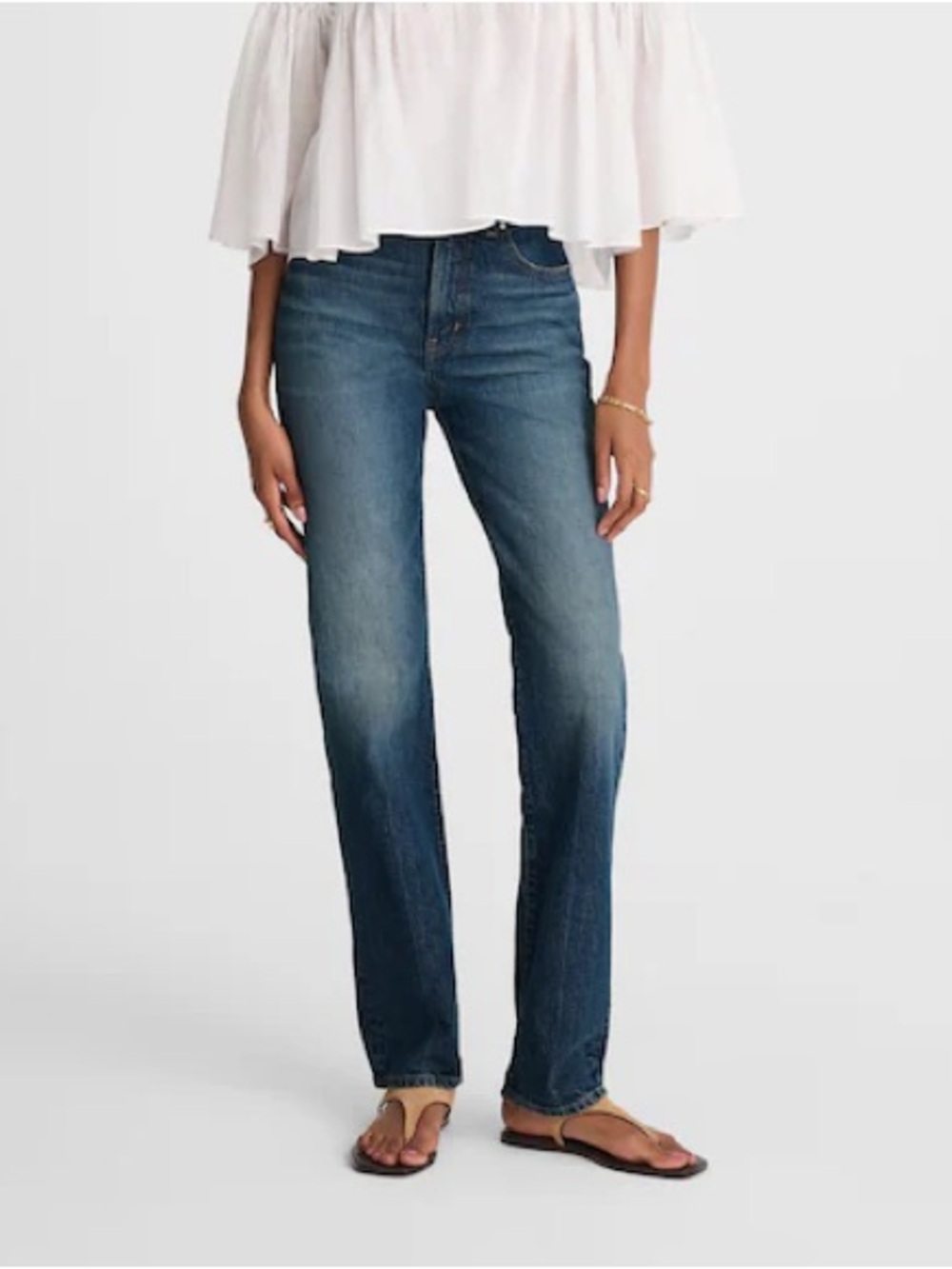 Madewell The Longline Straight Jeans in Greendale Wash